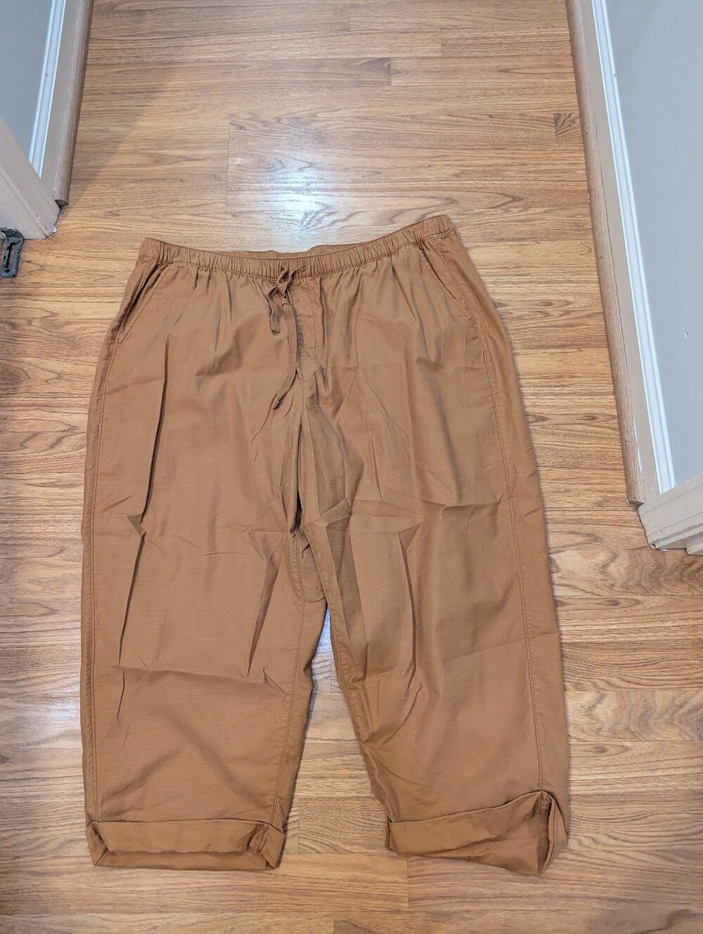 Lane Bryant Women's Casual Drawstring Pants in Mustard Brown